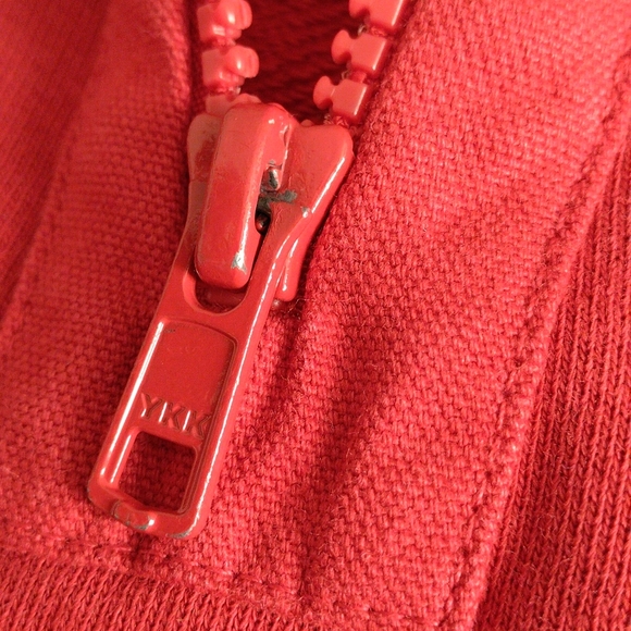 Untuckit Medium Wolfred Red Quarter Zip Elbow Patch 100% Cotton Pullover - Picture 13 of 17